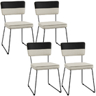 Kit 04 Cadeiras Decorativas Estofada Allana L02 Faixa Facto P