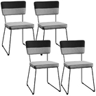 Kit 04 Cadeiras Decorativas Estofada Base Aço Allana L02 Faix