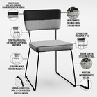 Kit 04 Cadeiras Decorativas Estofada Base Aço Allana L02 Faix