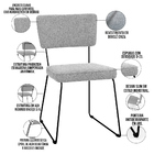 Kit 04 Cadeiras Decorativas Estofada Base De Aço Allana L02 B