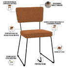 Kit 04 Cadeiras Decorativas Estofada Base De Aço Allana L02 B