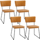 Kit 04 Cadeiras Decorativas Estofada Base De Aço Allana L02 C