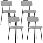 Kit 04 Cadeiras Decorativas Estofada Para Sala De Jantar Barc