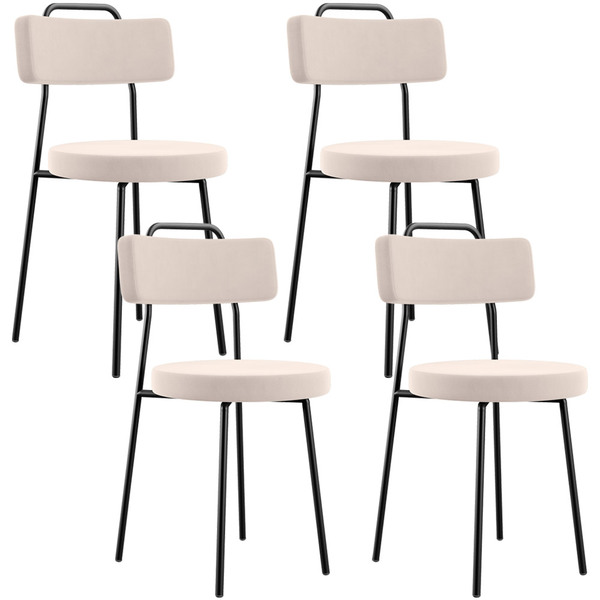 Kit 04 Cadeiras Decorativas Estofada Para Sala De Jantar Barc