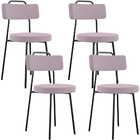 Kit 04 Cadeiras Decorativas Estofada Para Sala De Jantar Barc