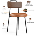 Kit 04 Cadeiras Decorativas Estofada Para Sala Jantar Barcelo