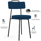 Kit 04 Cadeiras Decorativas Estofada Sala De Jantar Barcelona