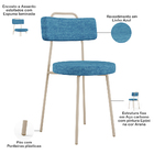 Kit 04 Cadeiras Decorativas Estofada Sala Jantar Barcelona Ar