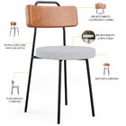 Kit 04 Cadeiras Decorativas Estofada Sala Jantar Barcelona L0