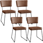 Kit 04 Cadeiras Decorativas Estofada Sala Jantar Base Aço All