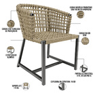 Kit 04 Cadeiras Decorativas Para Área Gourmet Cozinha Corda N