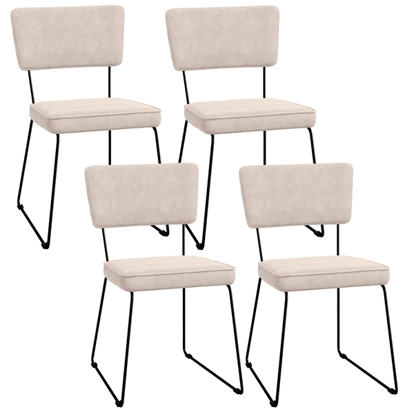 Kit 04 Cadeiras Decorativas Para Sala De Jantar Allana L02 Su