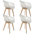 Kit 04 Cadeiras Decorativas Para Sala De Jantar Madri Com Bas