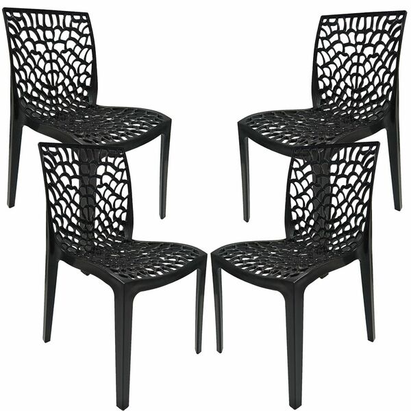 Kit 04 Cadeiras Decorativas Sala De Jantar Gruvyer F03 Preto