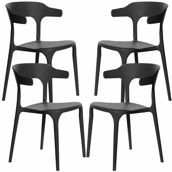 Kit 04 Cadeiras Decorativas Sala De Jantar Viena F03 Preto -