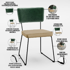 Kit 04 Cadeiras Decorativas Sala Jantar Allana L02 Facto Verd