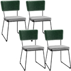 Kit 04 Cadeiras Decorativas Sala Jantar Allana L02 Facto Verd