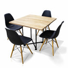 Kit 04 Cadeiras Eiffel Preto E 01 Mesa De Jantar 04 Lugares J