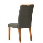 Kit 04 Cadeiras Eleonora Veludo Gris Com Base De Madeira Ipê