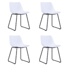 Kit 04 Cadeiras Em Polipropileno Diana Branco Base Metálica P