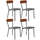 Kit 04 Cadeiras Estofada Para Sala De Jantar Liora Preto C01