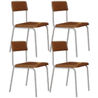 Kit 04 Cadeiras Estofada Para Sala De Jantar Sense Branco C01