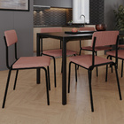 Kit 04 Cadeiras Estofada Para Sala De Jantar Sense Preto C01