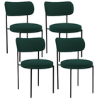 Kit 04 Cadeiras Estofadas Para Sala De Jantar Louise L02 Bouc