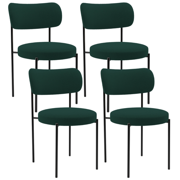 Kit 04 Cadeiras Estofadas Para Sala De Jantar Louise L02 Bouc