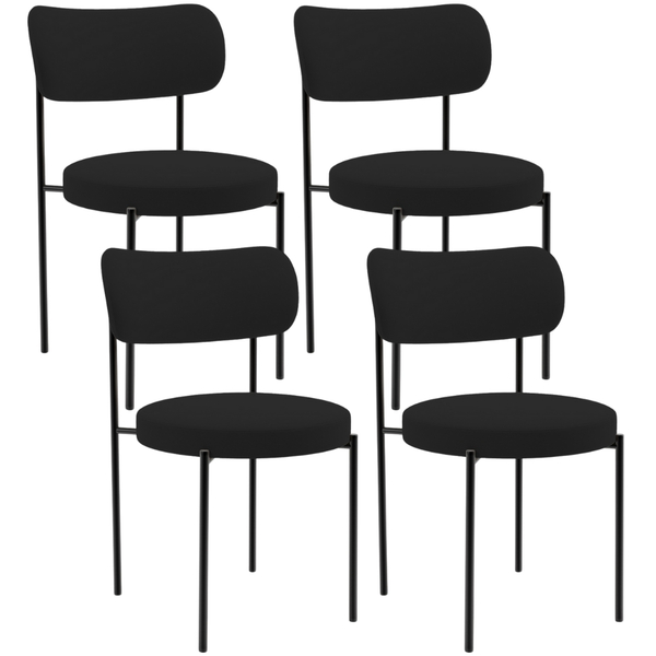 Kit 04 Cadeiras Estofadas Para Sala De Jantar Louise L02 Sued