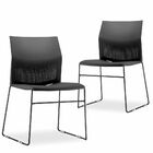 Kit 04 Cadeiras Fixa Base Preta Empilhável Connect F02 Preto