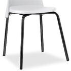 Kit 04 Cadeiras Fixa Base Preta Luna F02 Branco - Lyam Decor