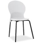 Kit 04 Cadeiras Fixa Base Preta Luna F02 Branco - Lyam Decor