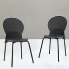 Kit 04 Cadeiras Fixa Base Preta Luna F02 Preto - Lyam Decor