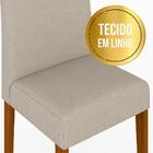 Kit 04 Cadeiras Haia Wood Cinamomo/linho Bege - Moveis Arapon