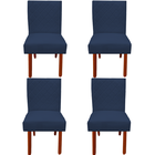 Kit 04 Cadeiras Jantar Barcelona Pés Palito Sued Azul Marinho