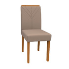 Kit 04 Cadeiras Júlia Camurça Marrom Lux Pés Ypê - D'rossi