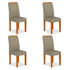 Kit 04 Cadeiras Lisboa Wood Cinamomo/ Creme - Moveis Arapongas