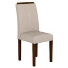 Kit 04 Cadeiras Londres Wood Imbuia/ Bege - Moveis Arapongas