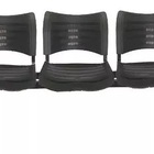 Kit 04 Cadeiras Longarinas Plásticas 03 Lugares – Cor Preta –