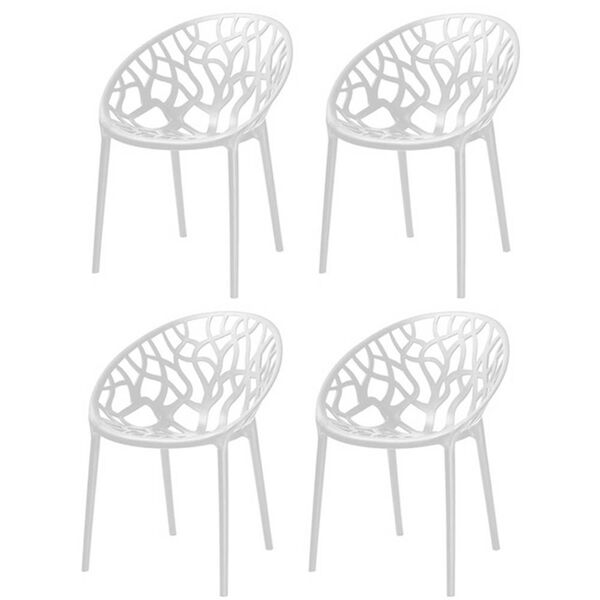 Kit 04 Cadeiras Nairobi Sala De Jantar Branco - D'rossi