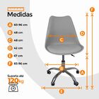 Kit 04 Cadeiras Office Base Cromada Giratória Saarinen - Cinza