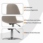 Kit 04 Cadeiras Office Eiffel Botonê Ajustável Base Giratória
