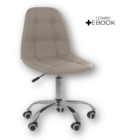 Kit 04 Cadeiras Office Eiffel Botonê Ajustável Base Giratória