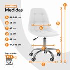 Kit 04 Cadeiras Office Eiffel Botonê Ajustável Base Giratória