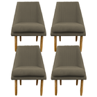 Kit 04 Cadeiras Para Sala De Jantar Ana Pés Palito Suede Marr