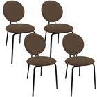 Kit 04 Cadeiras Para Sala De Jantar Cozinha Évora L02 Suede M