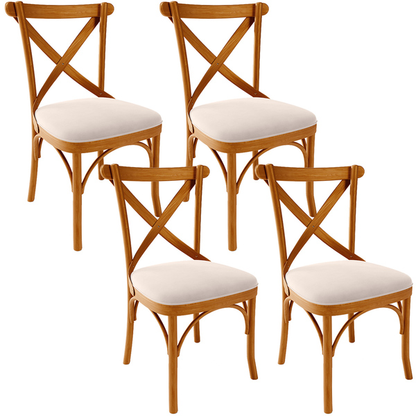 Kit 04 Cadeiras Para Sala De Jantar E Estar Living Estofada Á