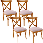 Kit 04 Cadeiras Para Sala De Jantar E Estar Living Estofada Á