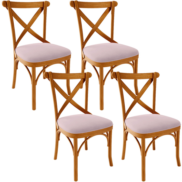 Kit 04 Cadeiras Para Sala De Jantar E Estar Living Estofada Á